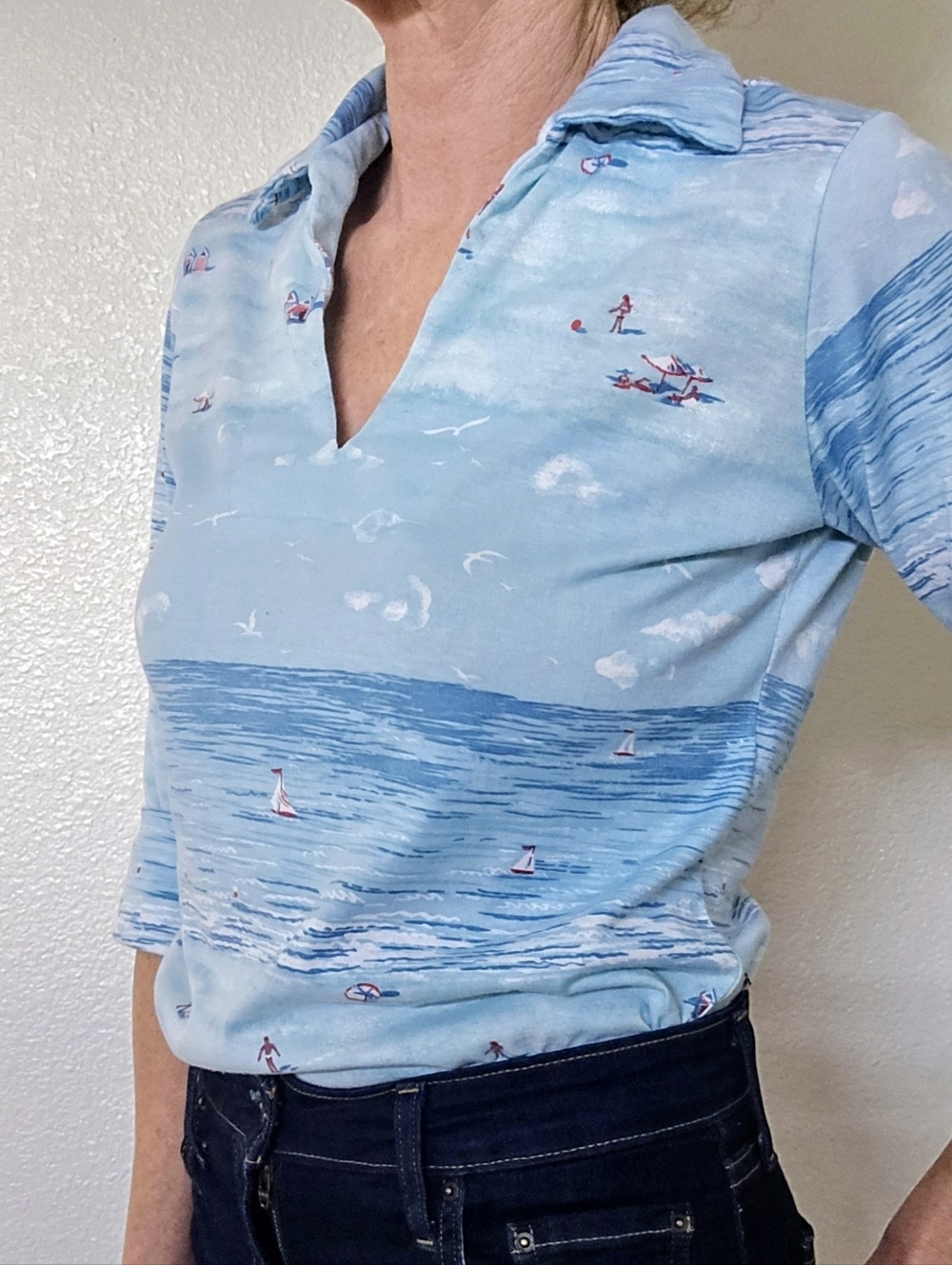 🐳VTG 70s Teddi Scenic Ocean Shirt